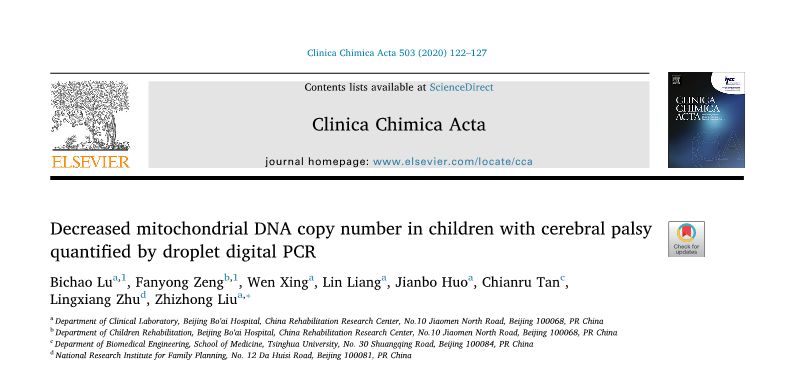 脑瘫患儿线粒体损伤？数字PCR结果告诉你